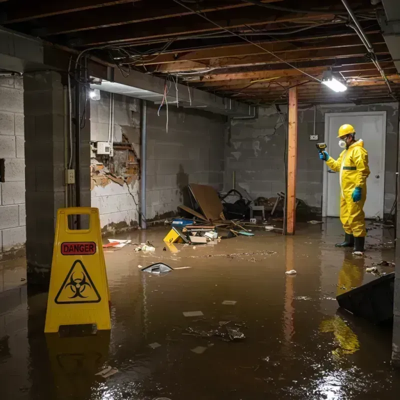 Flooded Basement Electrical Hazard in Macoupin County, IL Property