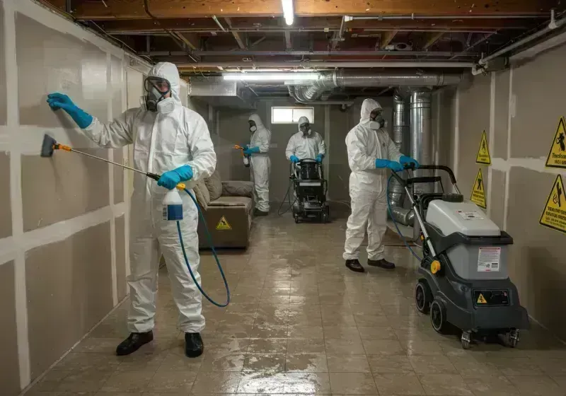 Basement Moisture Removal and Structural Drying process in Macoupin County, IL